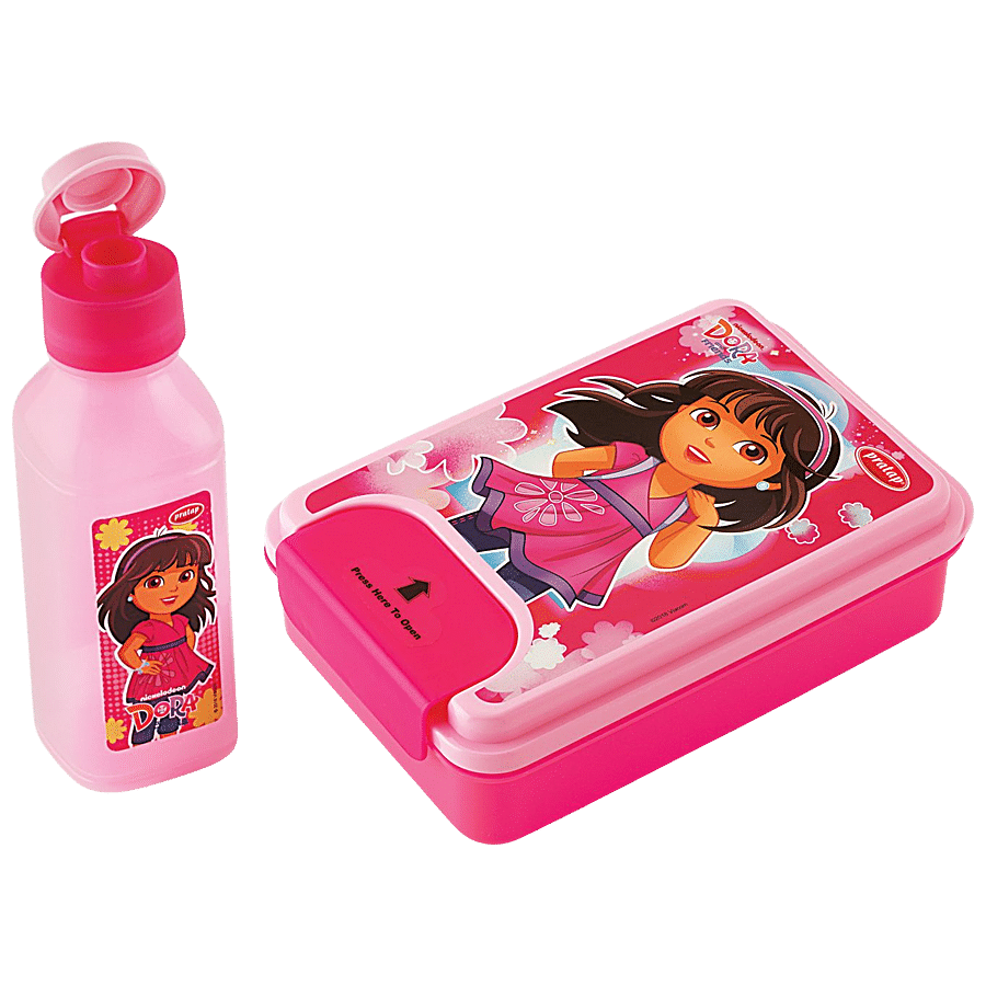 Pratap One Lock Dora & Friends Lunch Box Set - Big