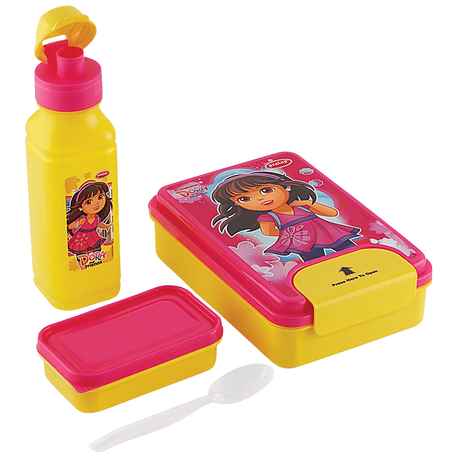 Pratap One Lock Dora & Friends Lunch Box Set - Big