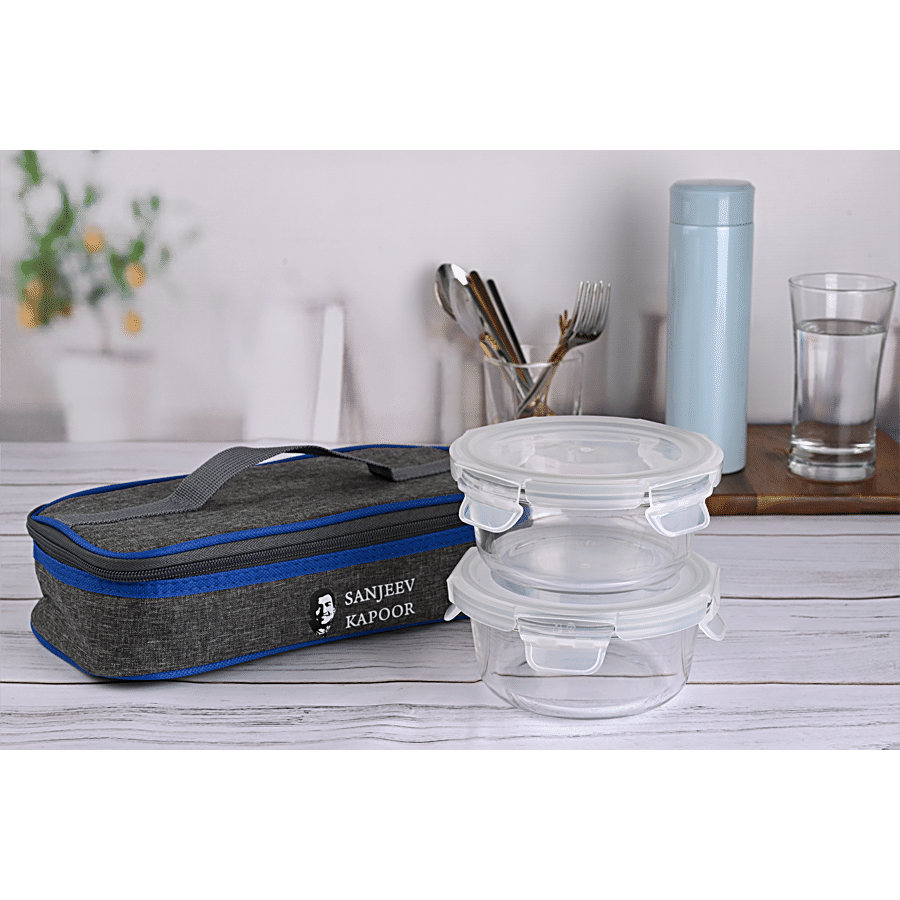 Sanjeev Kapoor Glass Lunch Box - Round