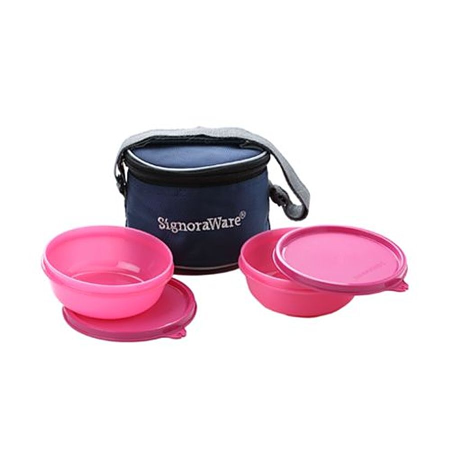 Signoraware Buddy Lunch Box With Bag - Pink 535