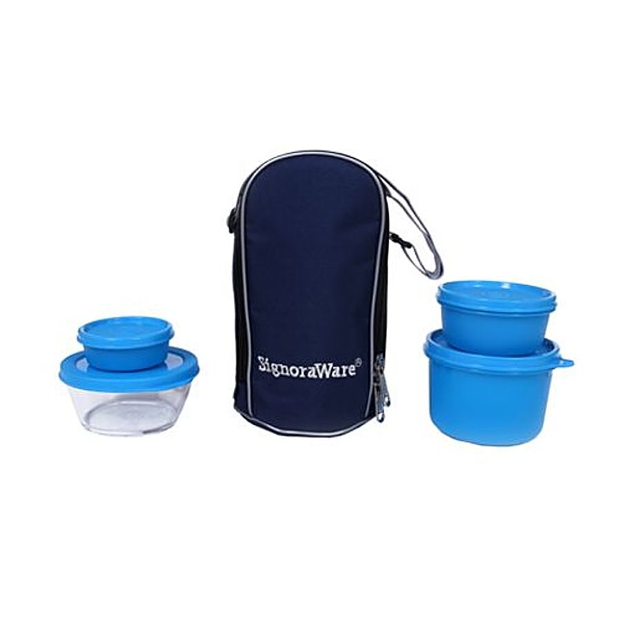 Signoraware Celebrity Lunch Box With Bag - Blue 550