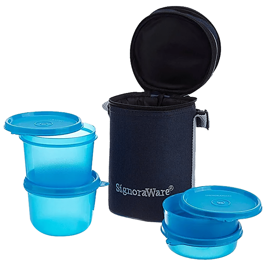 Signoraware Executive Big Plastic Lunch Box with Insulated Bag