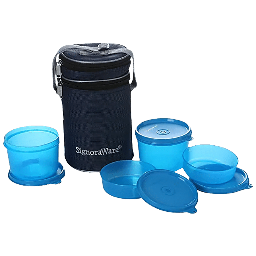 Signoraware Executive Big Plastic Lunch Box with Insulated Bag