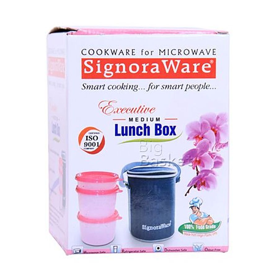 Signoraware Executive Medium Plastic Lunch Box with Insulated Bag