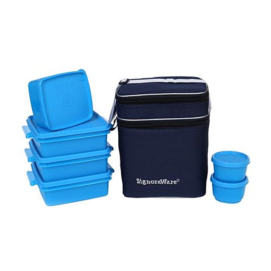 Signoraware Family Pack Lunch With Bag - Blue 504