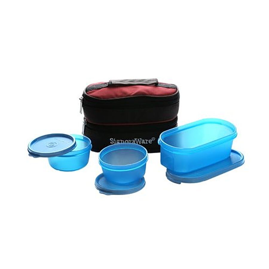 Signoraware Healthy Lunch Box With Bag - Blue 545