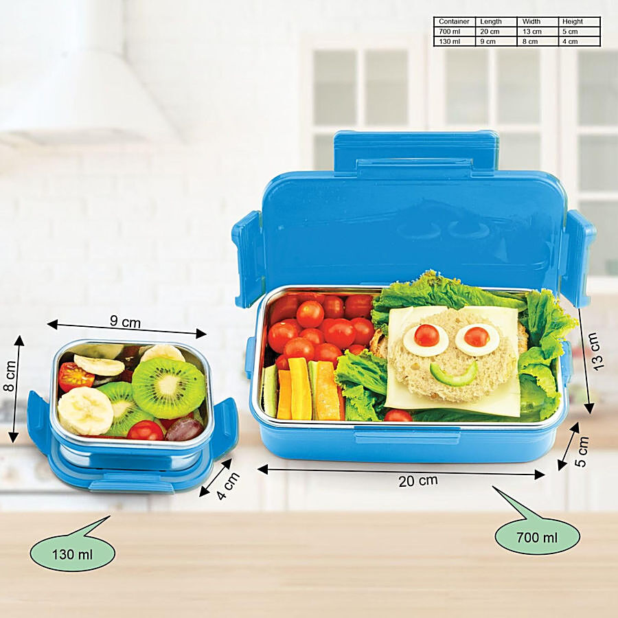 Signoraware Nugget Stainless Steel Insulated Kids Lunch Box - With Container