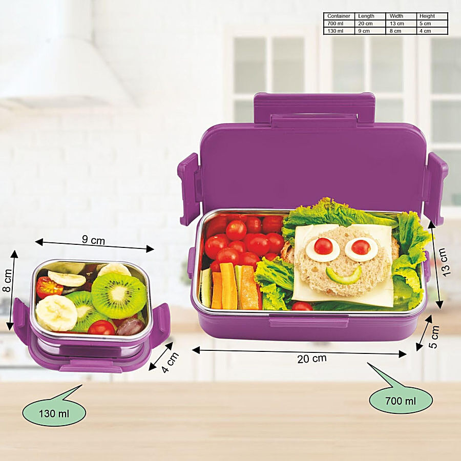 Signoraware Nugget Stainless Steel Insulated Kids Lunch Box - With Container