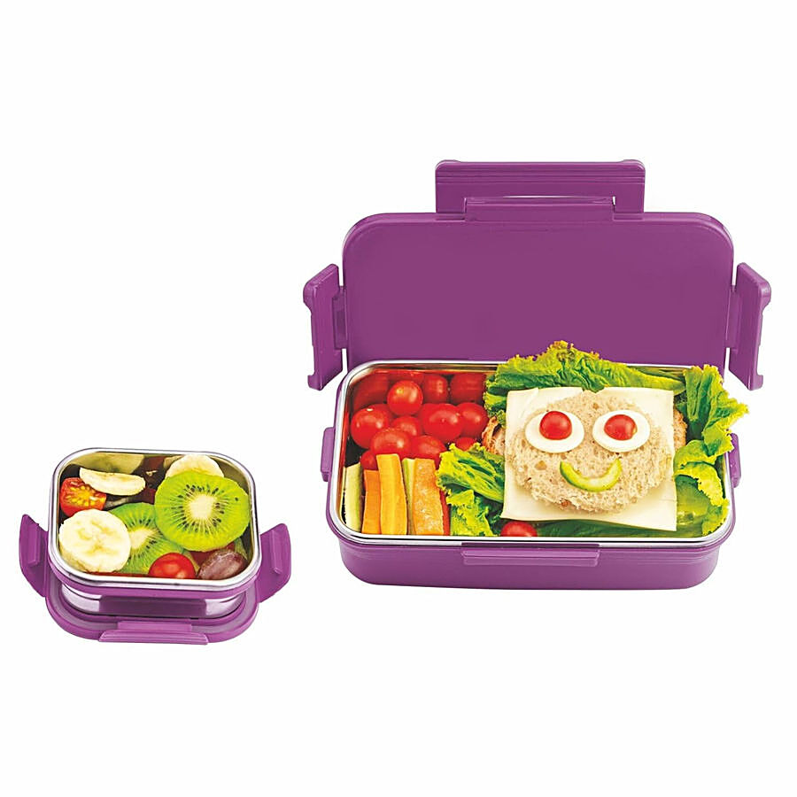 Signoraware Nugget Stainless Steel Insulated Kids Lunch Box - With Container