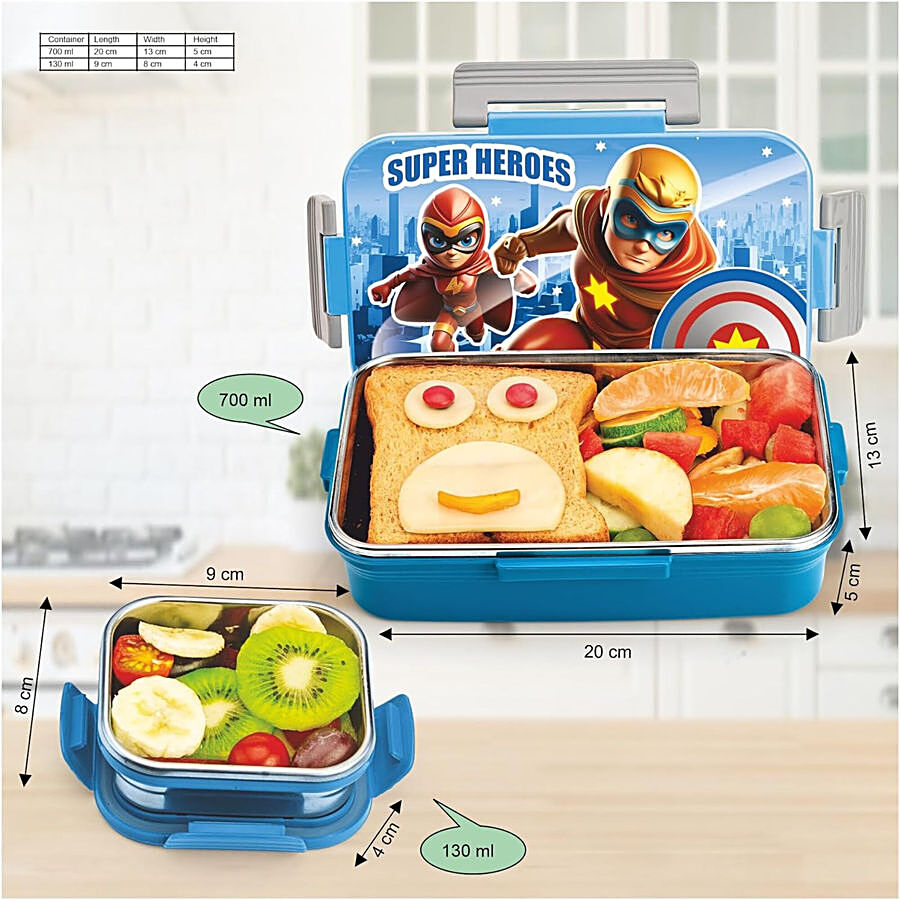 Signoraware Nugget Stainless Steel Insulated Kids Lunch Box - With Container