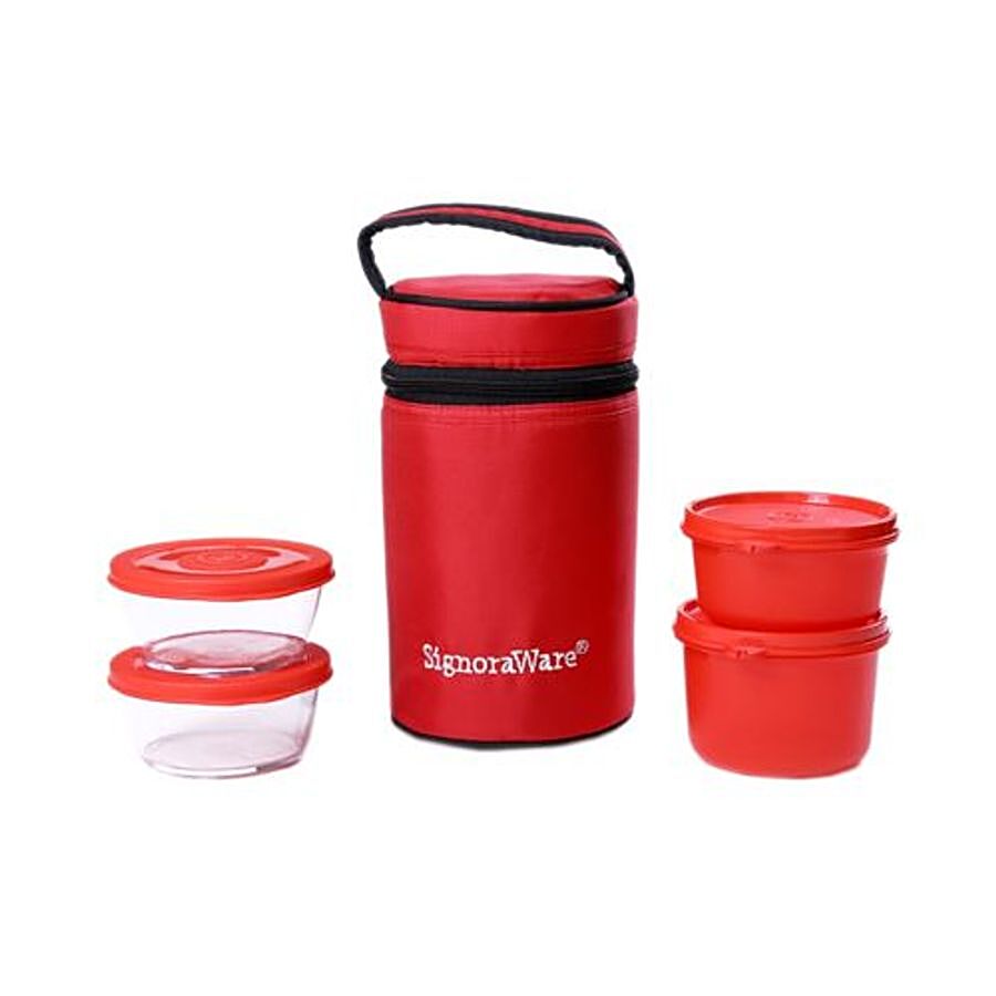 Signoraware Signature Lunch Box With Bag - Red 551