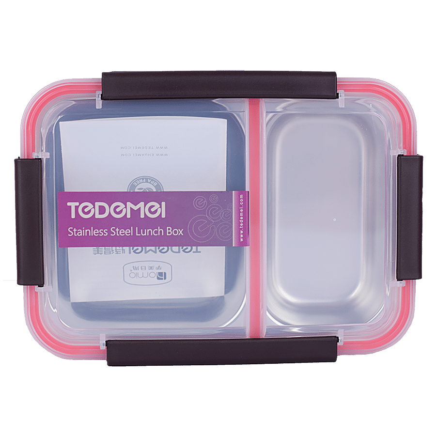 Tedemei Plastic & Stainless Steel Lunch Box/Tiffin Box - Leak Proof