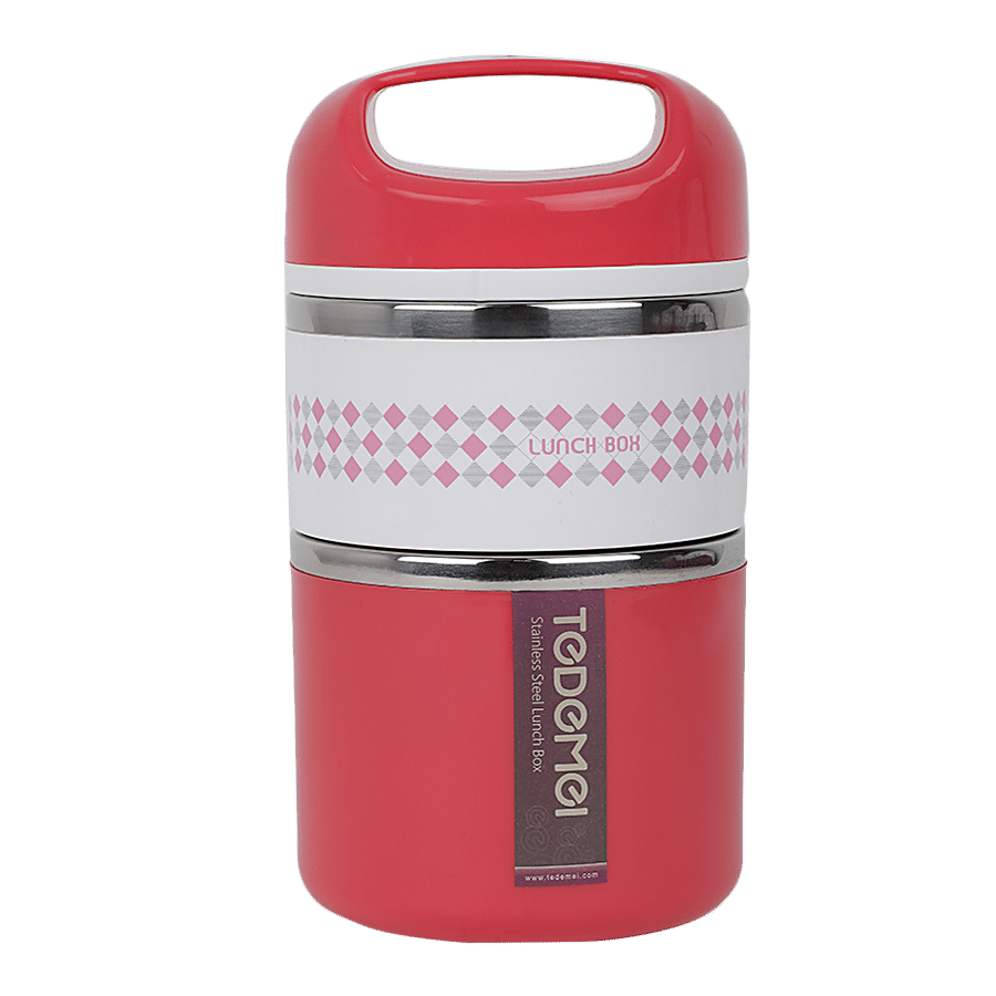 Tedemei Plastic & Stainless Steel Lunch Box/Tiffin Box - Leak Proof