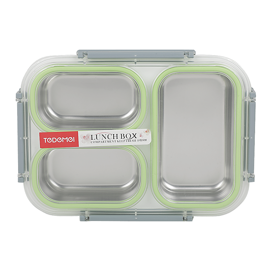 Tedemei Plastic & Stainless Steel Lunch Box/Tiffin Box - Leak Proof