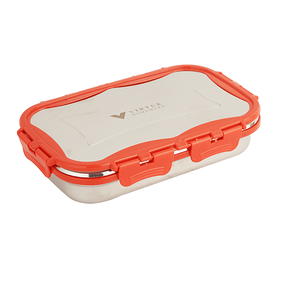 Virtue Signature Stainless Steel Lunch Box Big With Spoon - Red