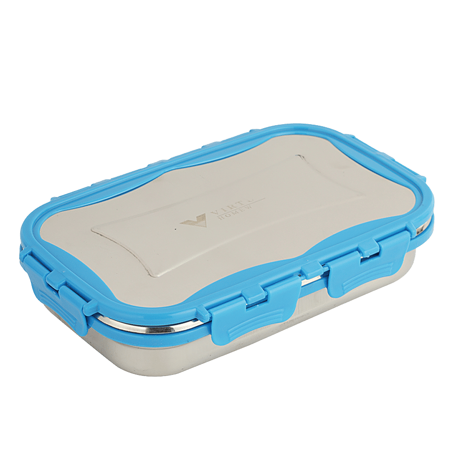 Virtue Signature Stainless Steel Lunch Box Jumbo With Spoon - Blue