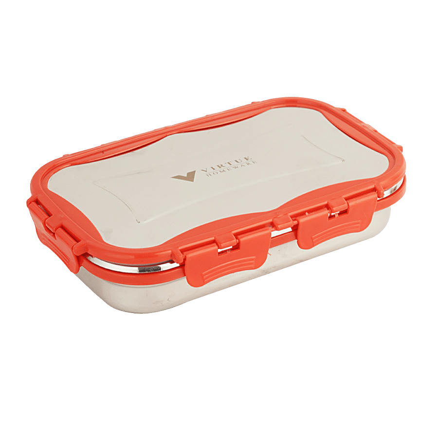 Virtue Signature Stainless Steel Lunch Box Jumbo With Spoon - Red