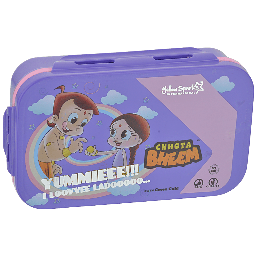 Yellow Spark Chota Bheem Hot & Cold Large Plastic Lunch Box - With Inner Container