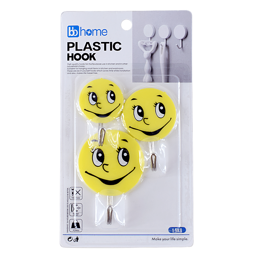 bb home Plastic & Steel Hook - Self Adhesive/Stickable