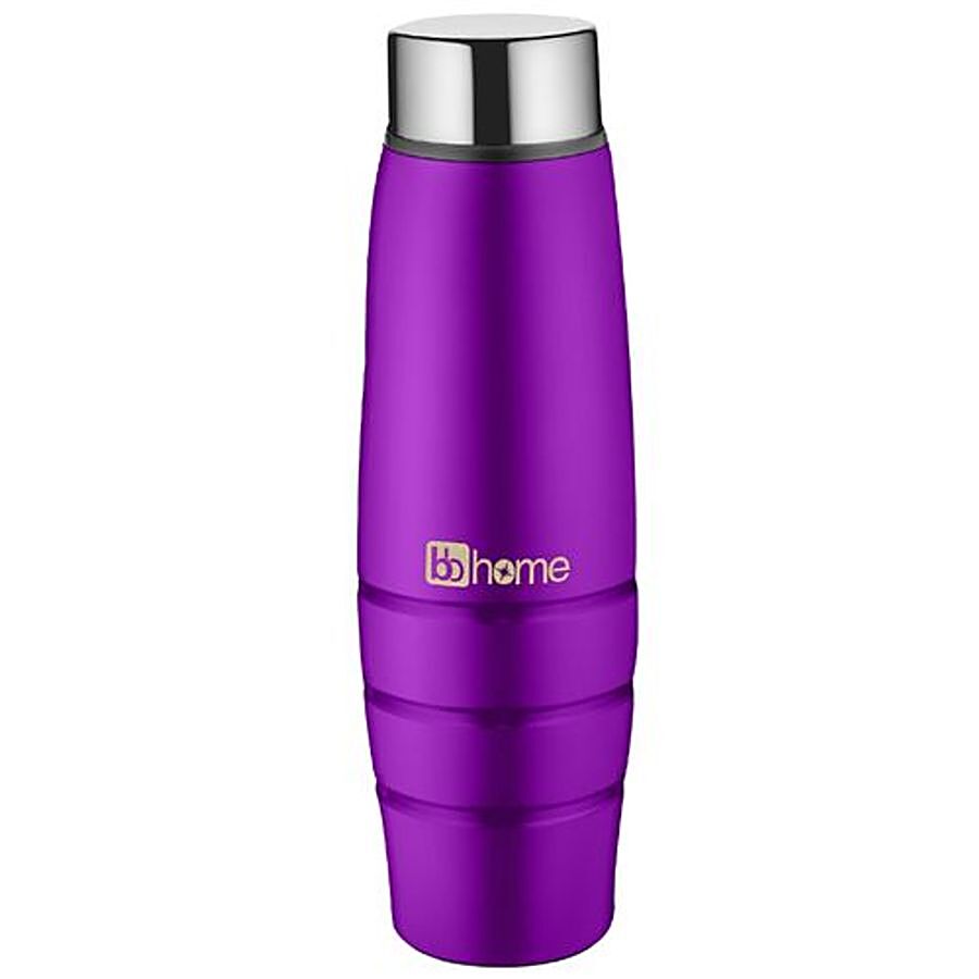 BB Home Aqua Stainless Steel Bottle With Steel Cap - Purple