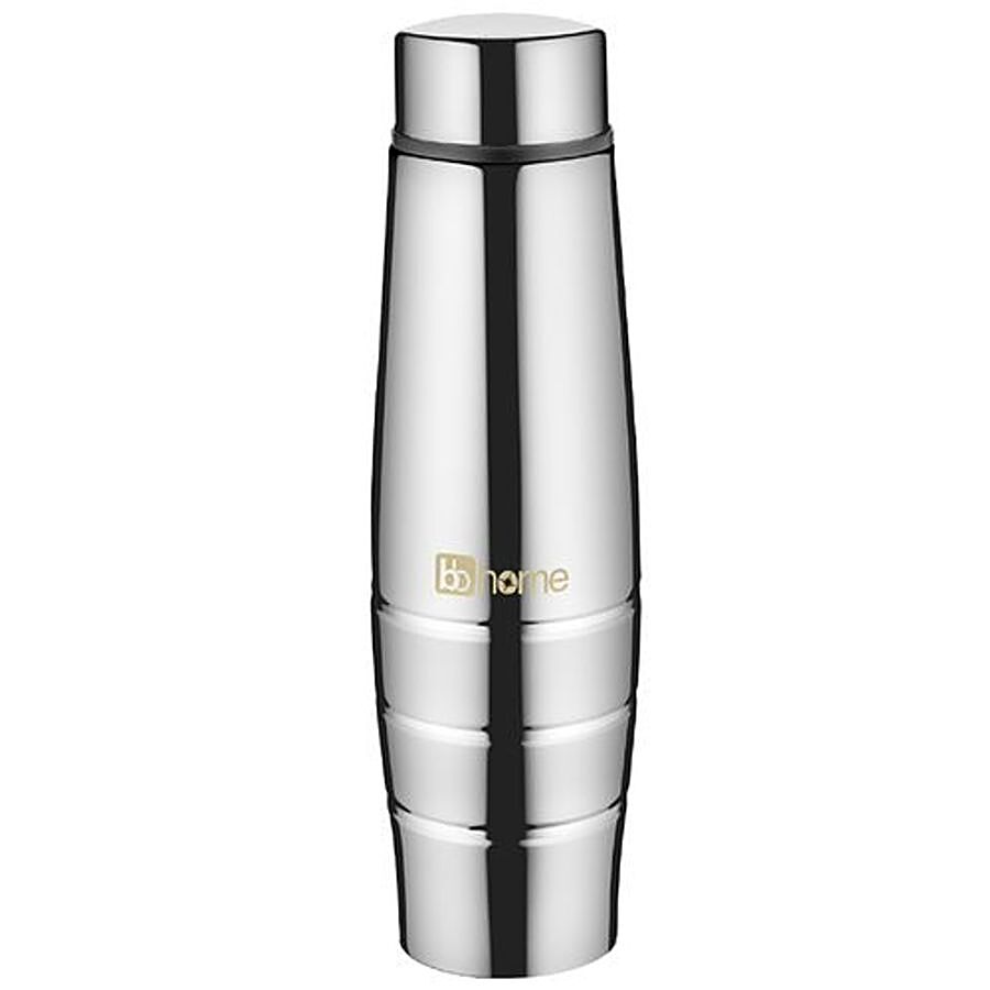 BB Home Aqua Stainless Steel Bottle With Steel Cap - Steel Mirror Finish