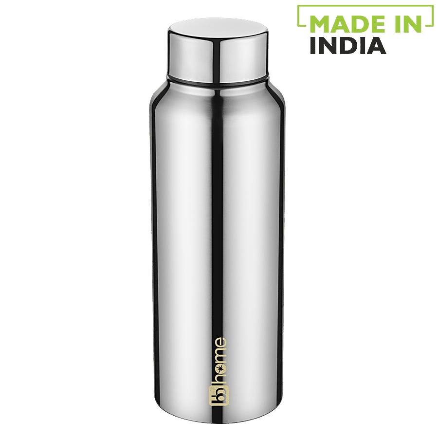 BB Home Frost Stainless Steel Water Bottle With Steel Cap - Steel Mirror Finish