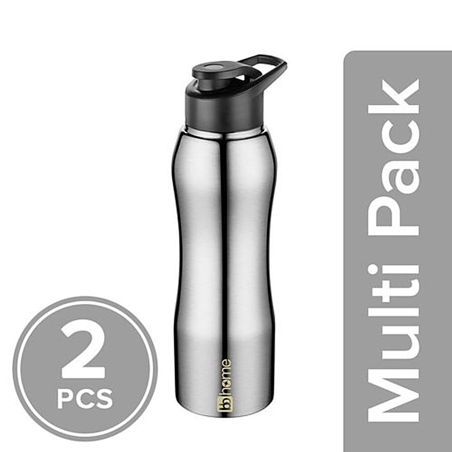 BB Home Trendy Stainless Steel Bottle With Sipper Cap - Steel Mirror Finish