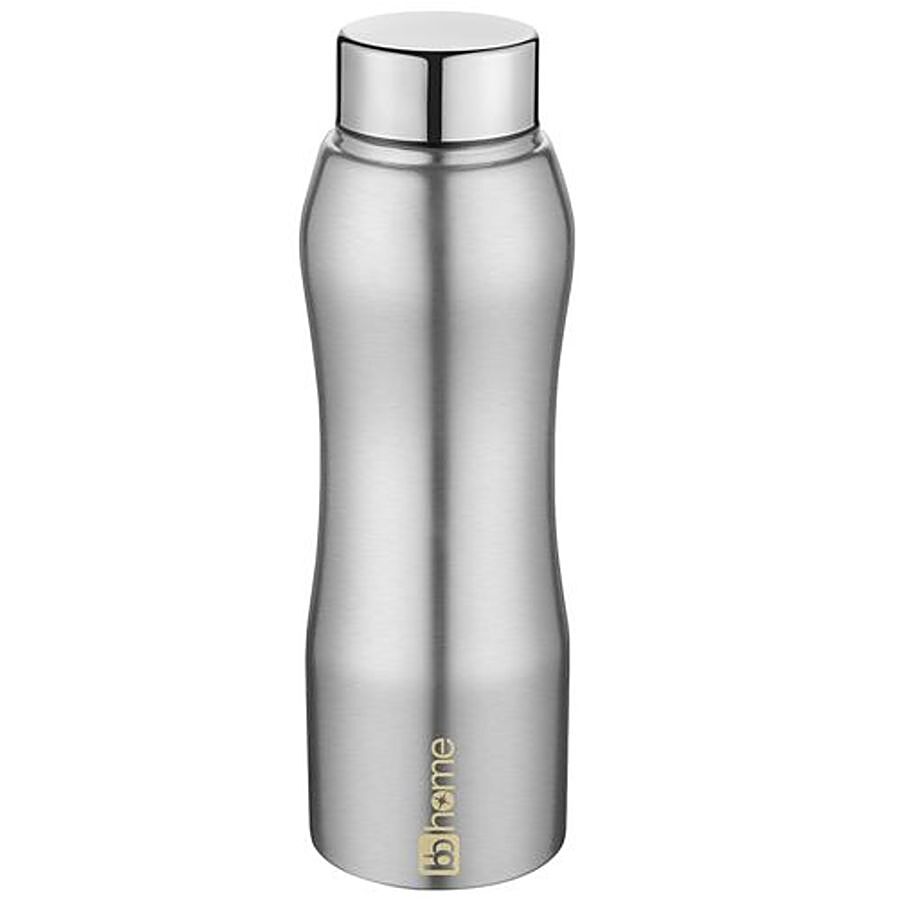 BB Home Trendy Stainless Steel Water Bottle With Steel Cap - Steel Matt Finish