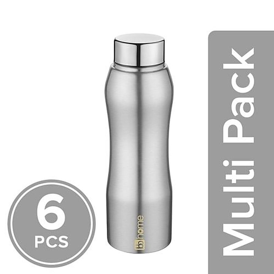 BB Home Trendy Stainless Steel Water Bottle With Steel Cap - Steel Matt Finish