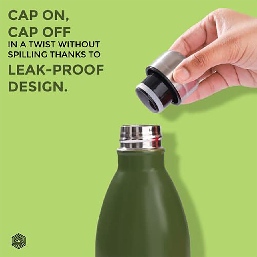 Boldfit Stainless Steel Water Bottle - Army Green