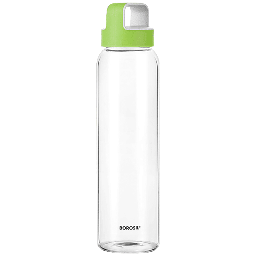 Borosil Neo Glass Bottle - Husk Green Lid