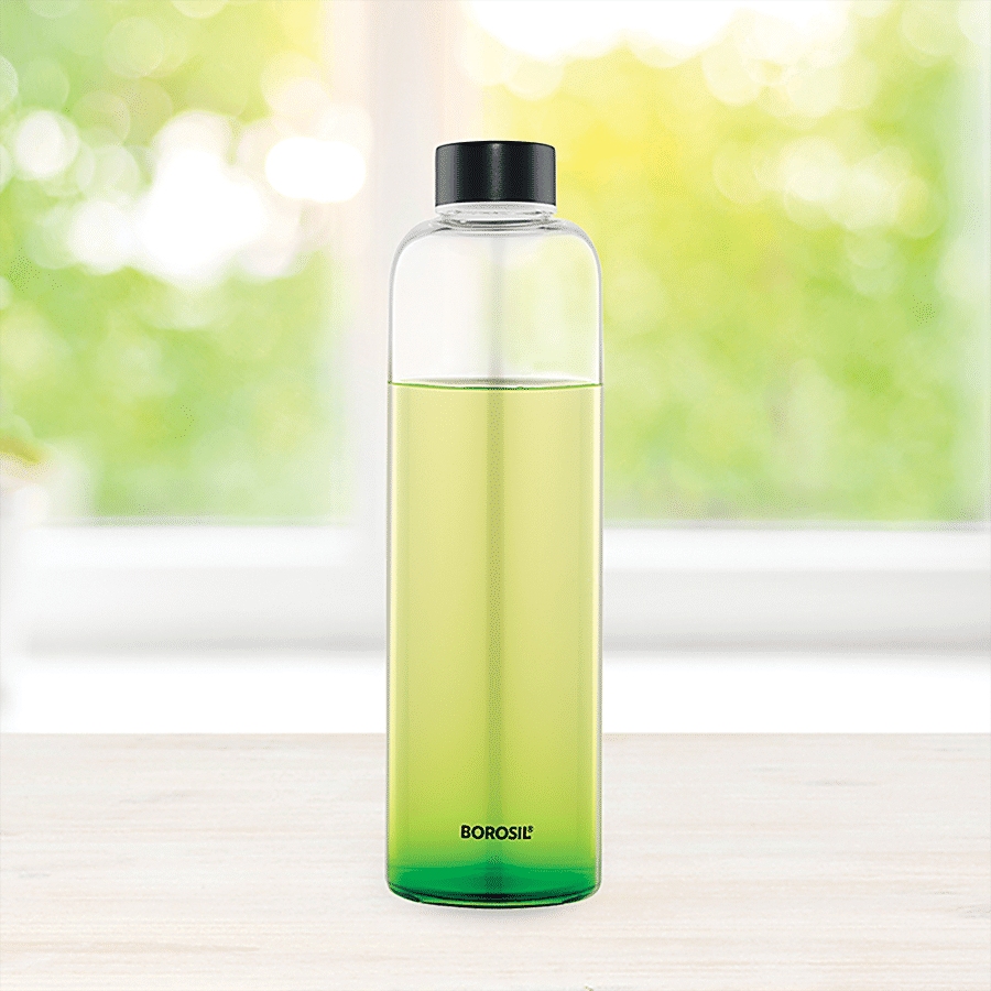 Borosil Plain Glass Bottle With Slim Mouth