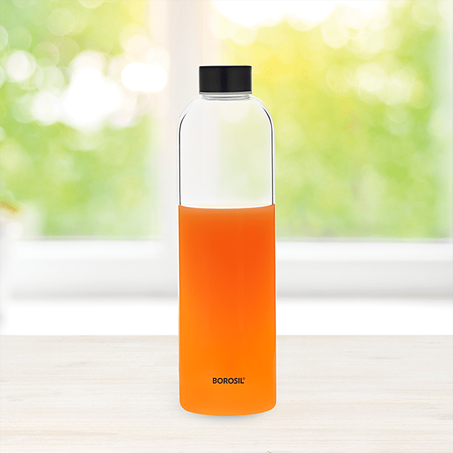 Borosil Plain Glass Bottle With Slim Mouth