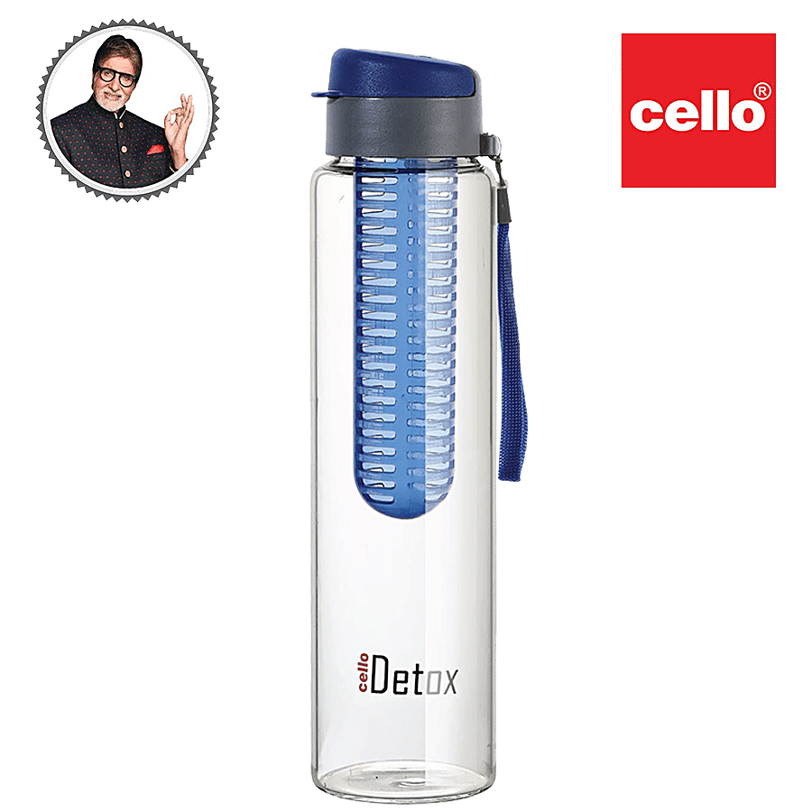 Cello Detox Fruit & Tea Infuser Glass Water Bottle - Leak Proof