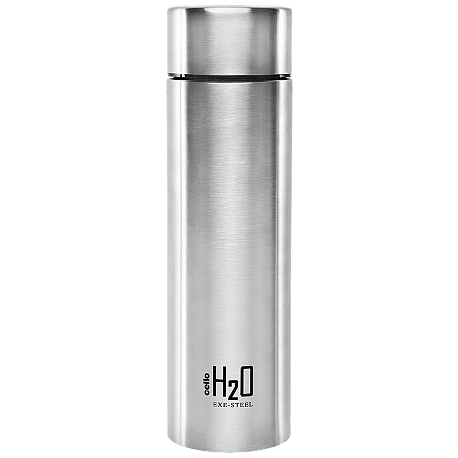 Cello H2O Stainless Steel Water Bottle - Silver