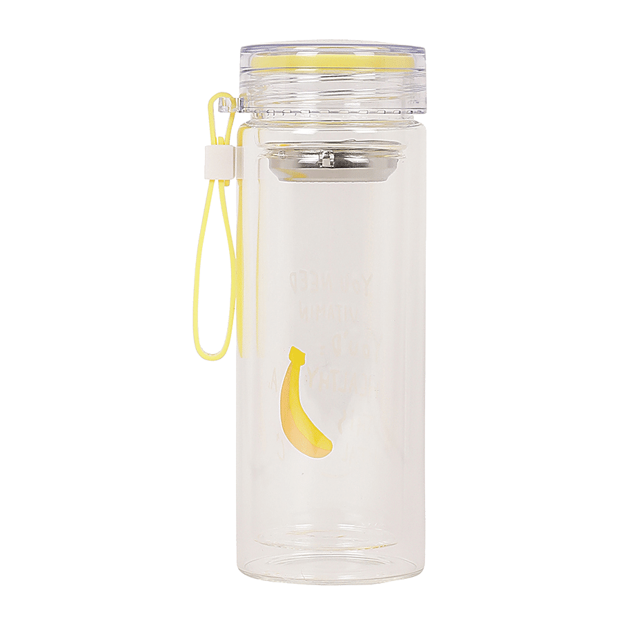 DP Double Walled Glass Water Bottle - Yellow