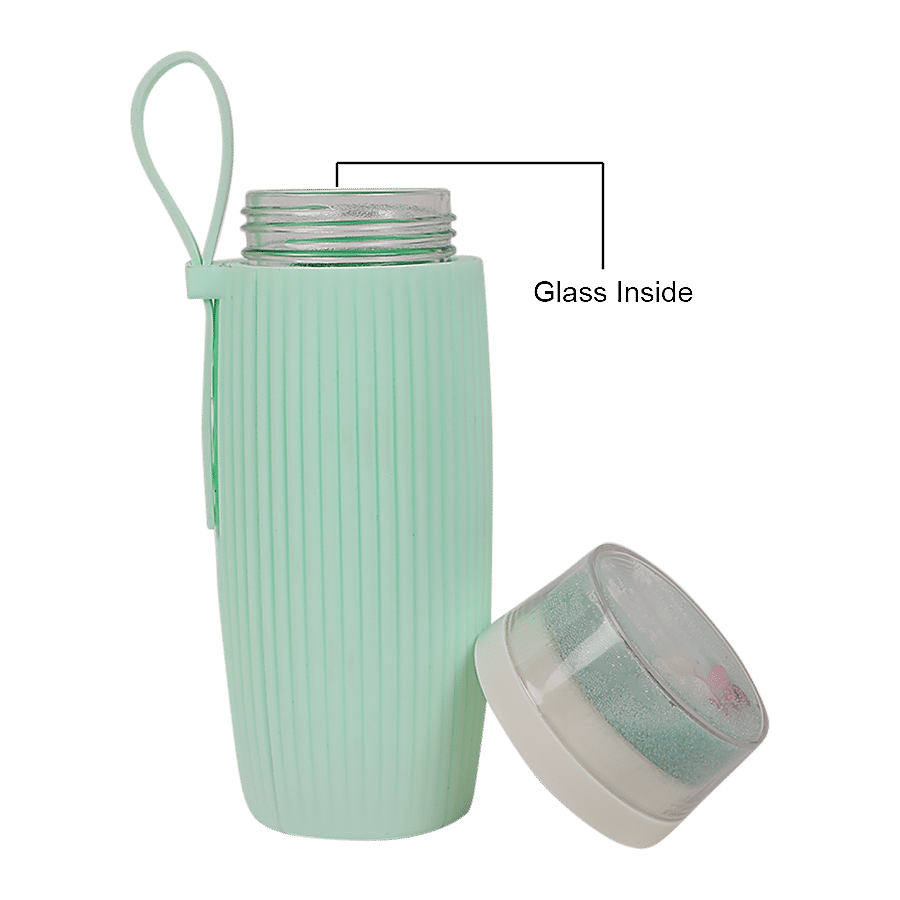 DP Glass Bottle With Plastic Cover - Green