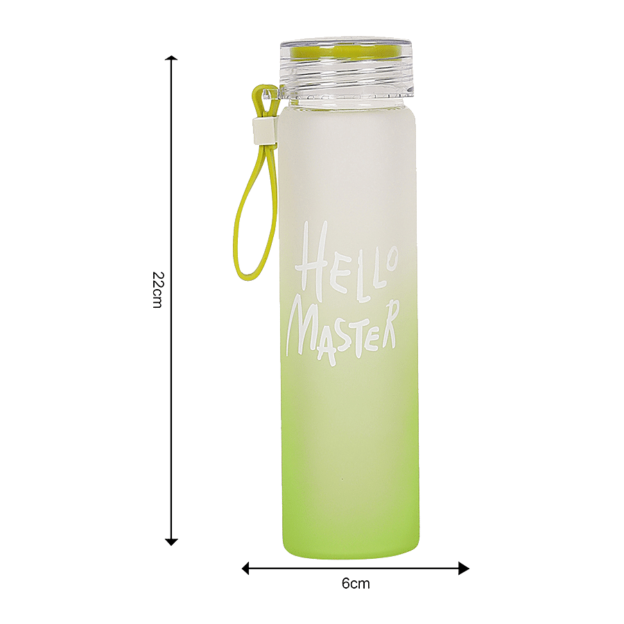 DP Glass Water Bottle - Green & White