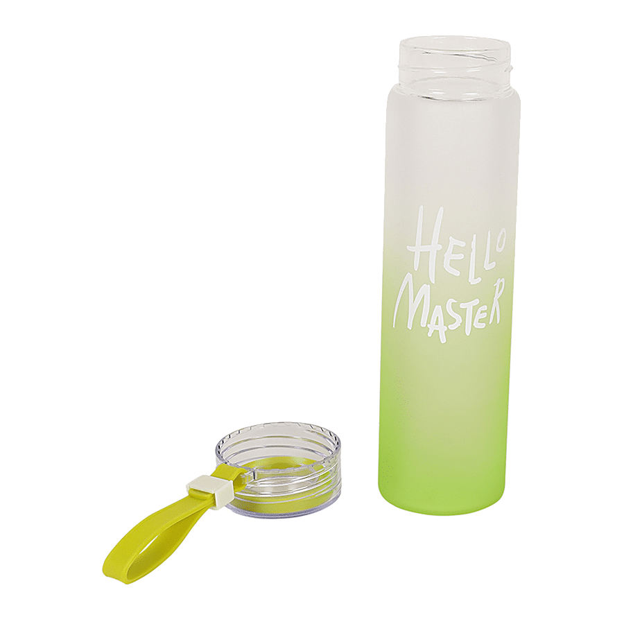 DP Glass Water Bottle - Green & White