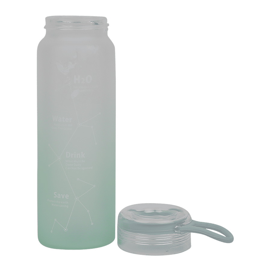 DP Glass Water Bottle Ombre Matt Finish -  Green