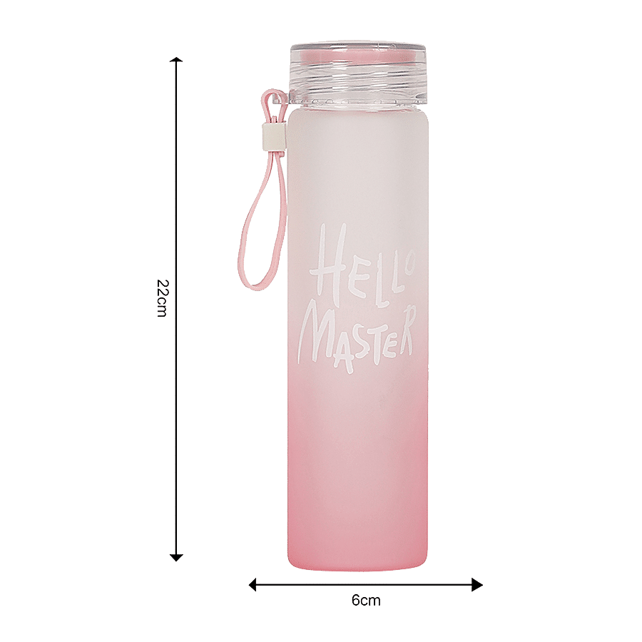 DP Glass Water Bottle - Pink & White