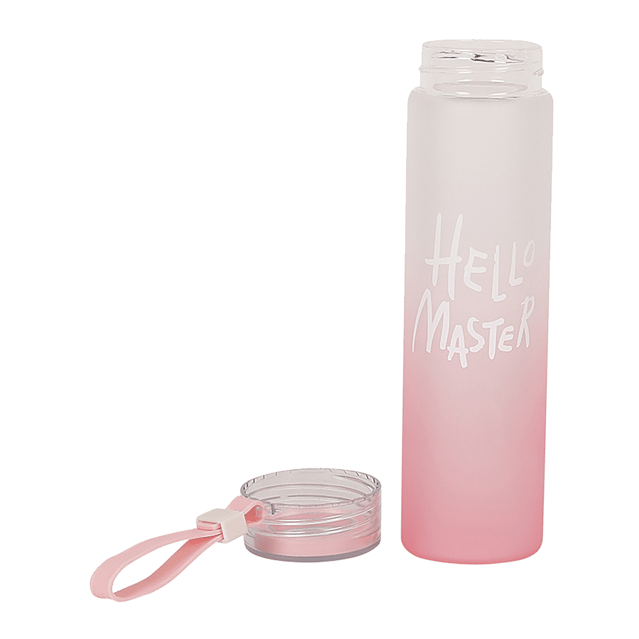 DP Glass Water Bottle - Pink & White