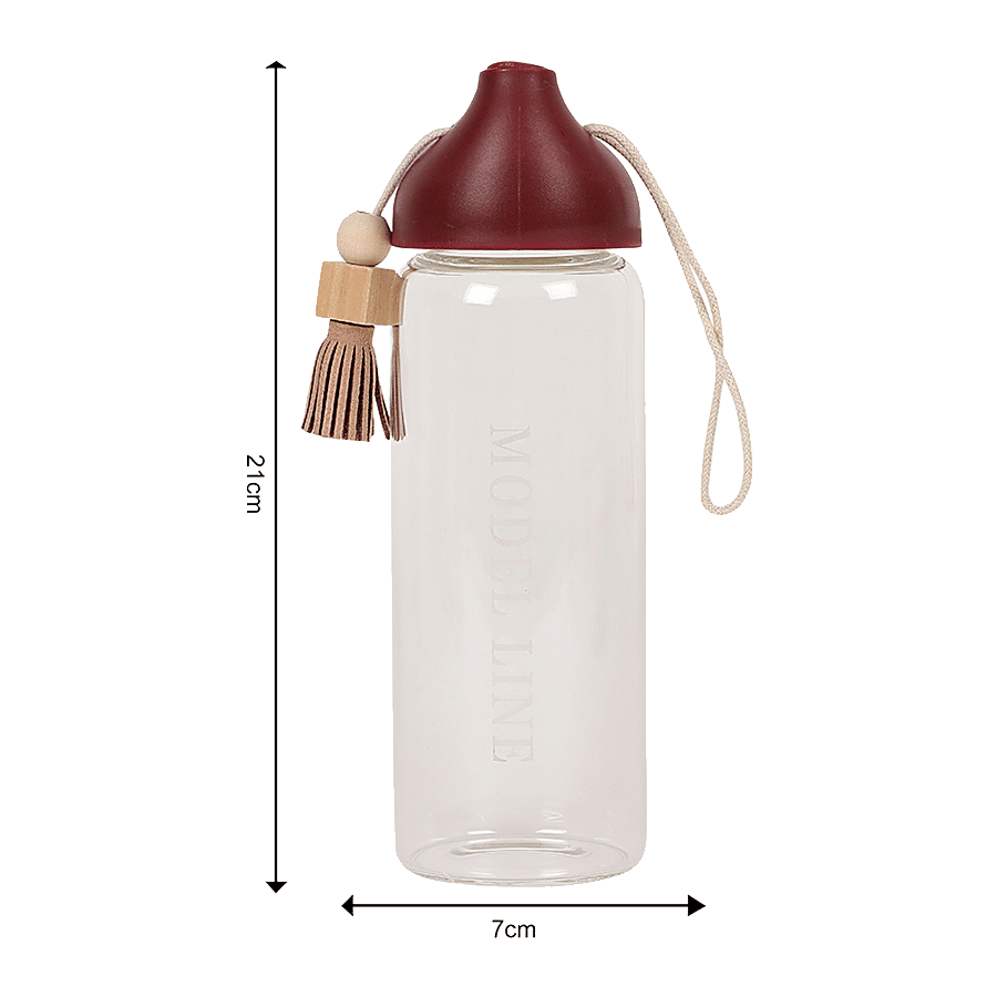 DP Glass Water Bottle With Maroon Cap - BB1245MRN