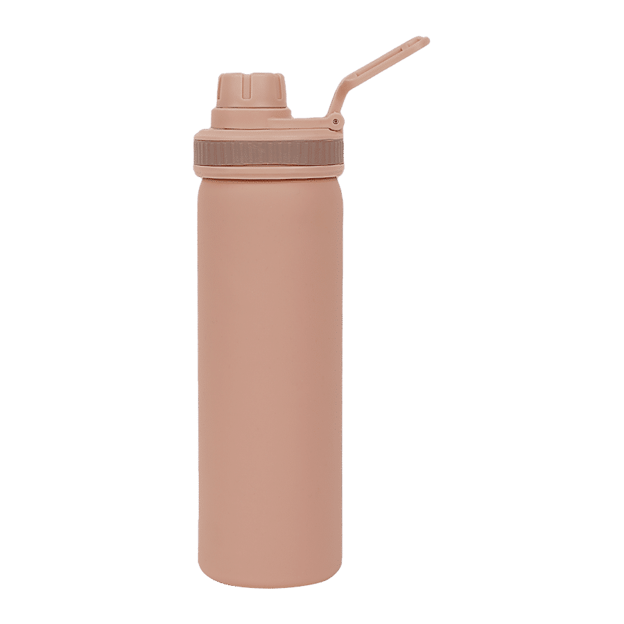 DP Glass Water Bottle With Plastic Outer - Beige