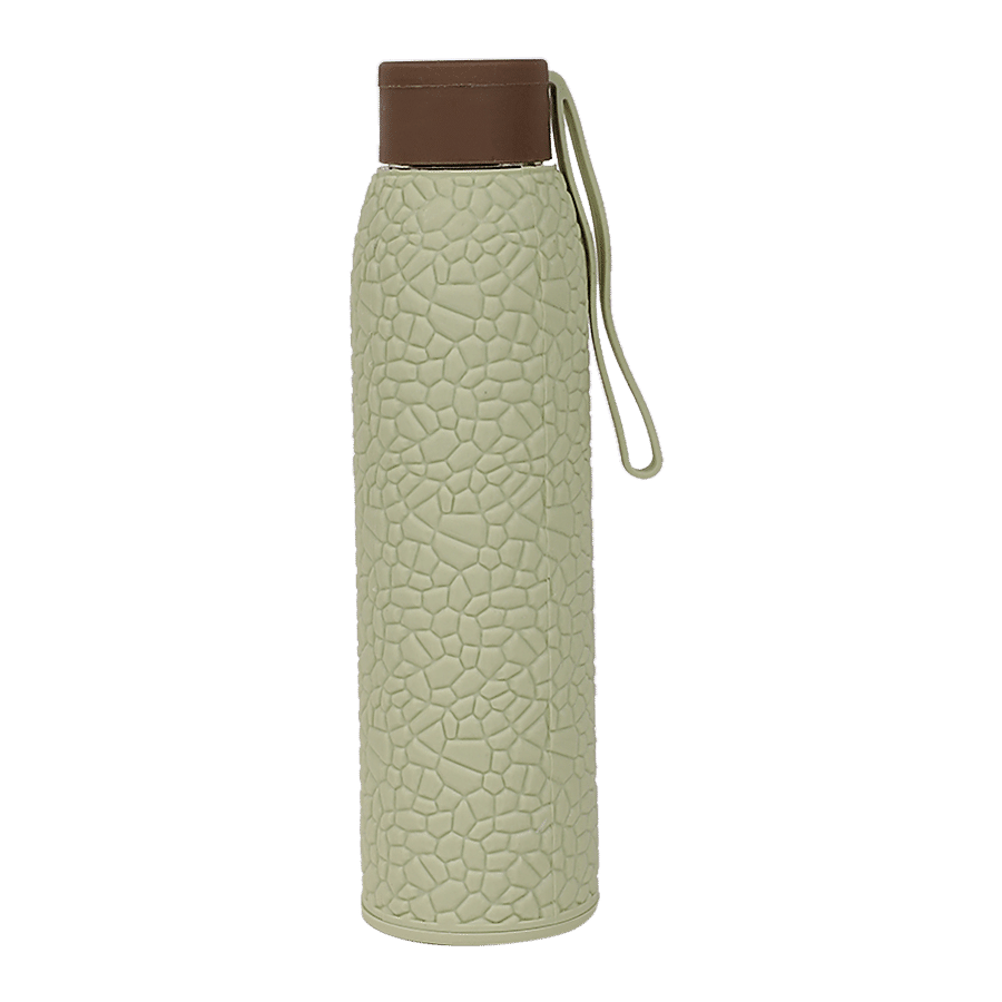 DP Glass Water Bottle With Plastic Outer - Cream