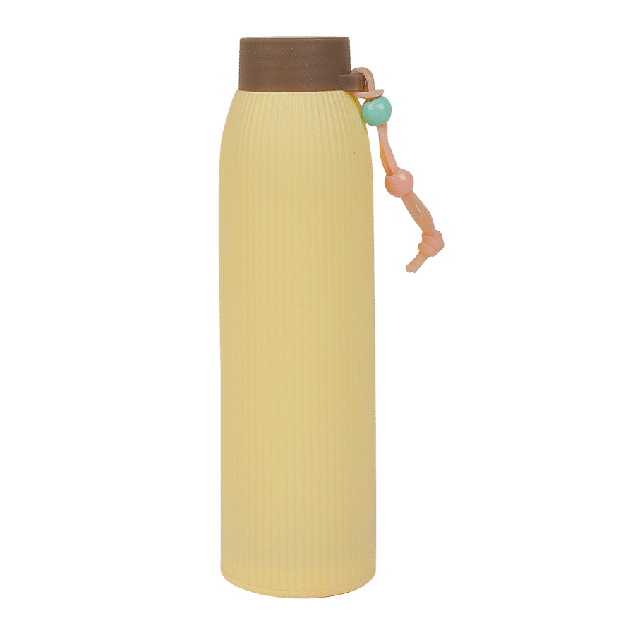 DP Glass Water Bottle With Plastic Outer - Cream