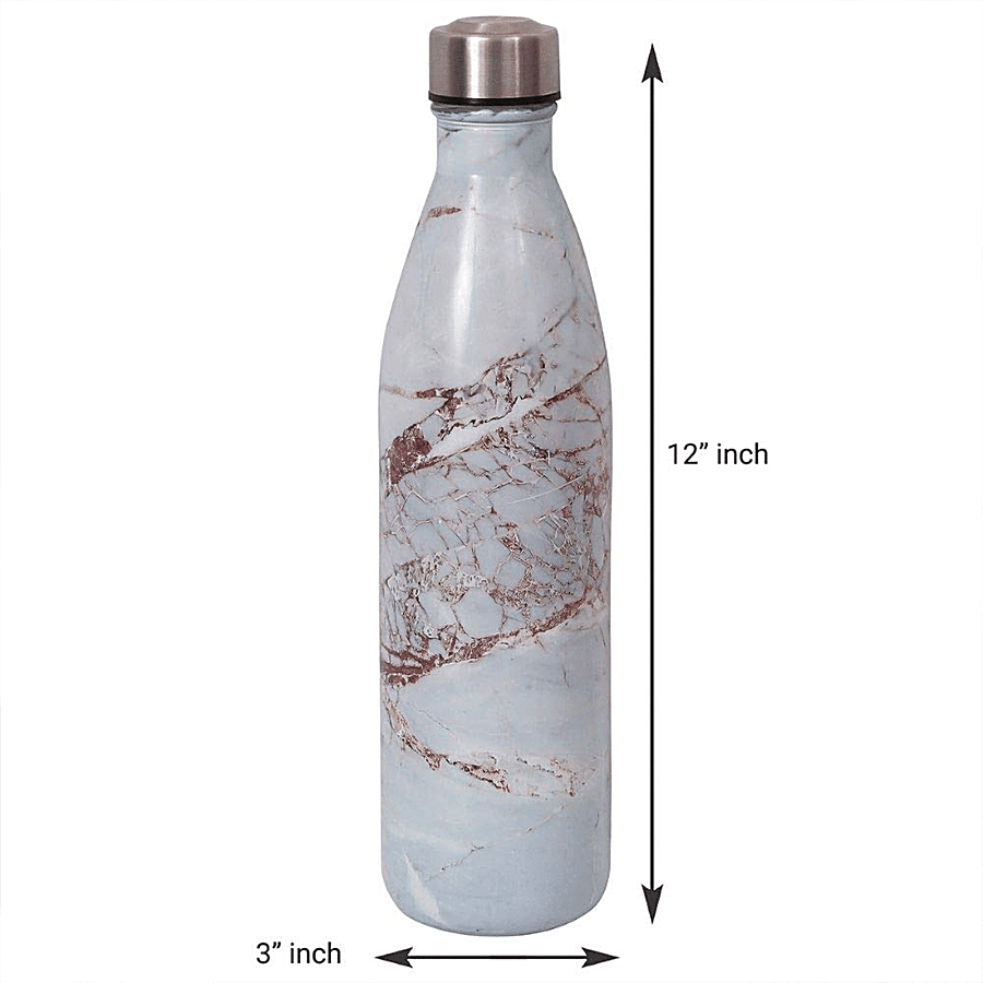 Femora Glass Fridge Water Bottle With Steel Cap - Glacier White