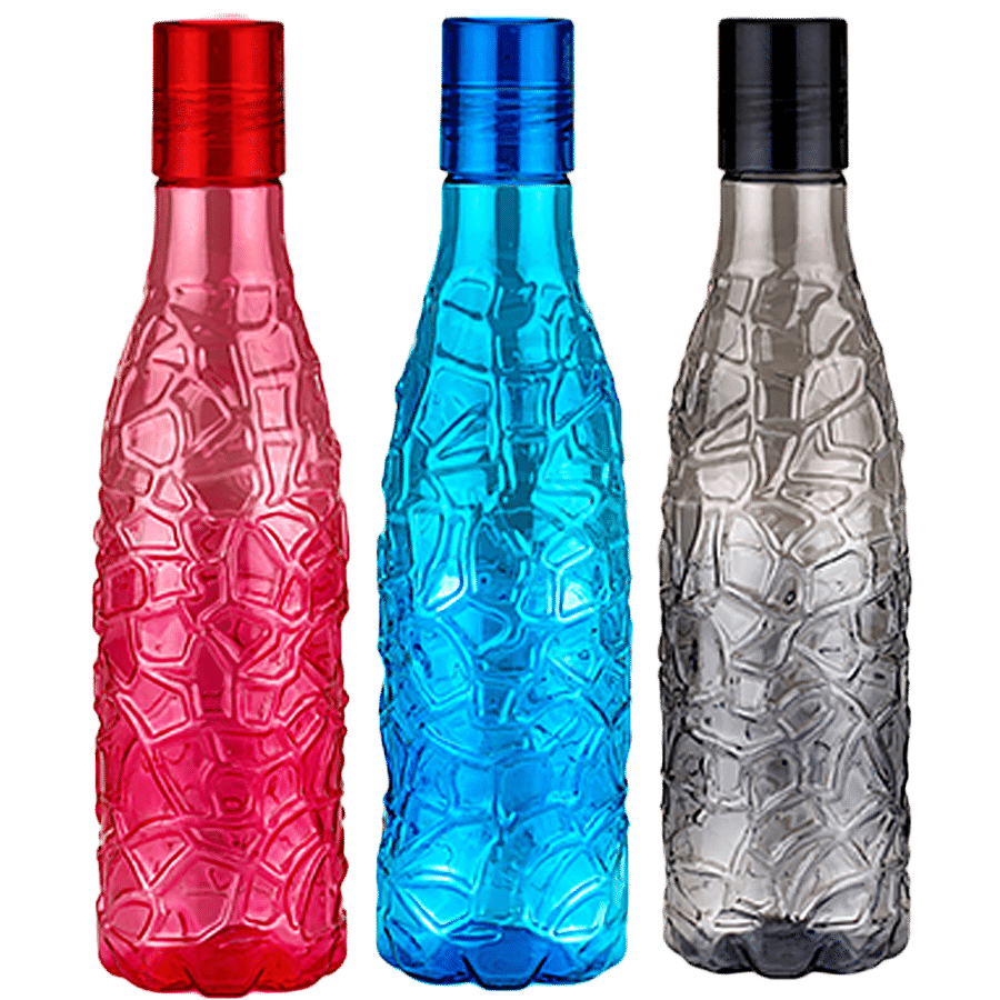 Floraware Plastic Fridge Bottle Set - Leak Proof - Multicoloured