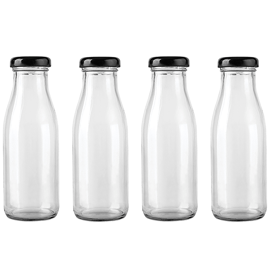 Glass Ideas  Glass Bottle - Plain White With Metal Cap