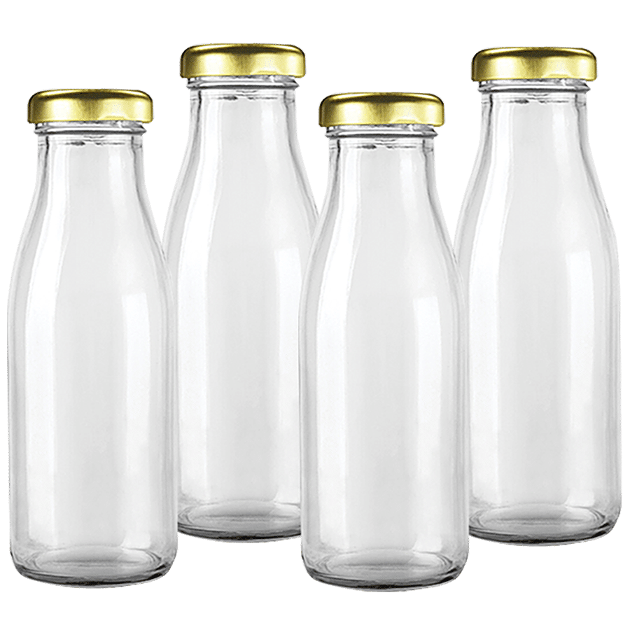 Glass Ideas  Glass Bottle - Plain White With Metal Cap